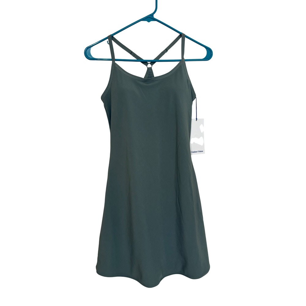 Outdoor Voices The Exercise Dress XS Sage Green Activewear Mini Dress OV114W NEW